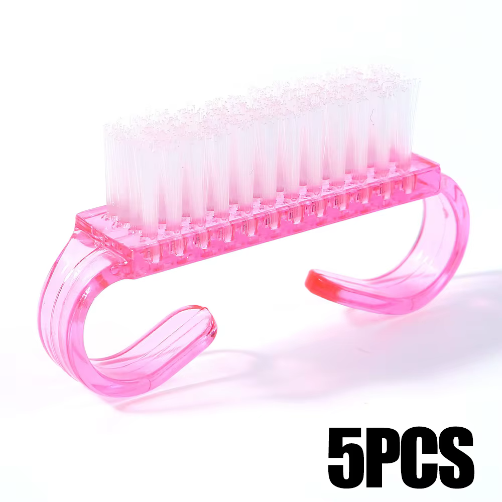 LULAA – lot de 5/100 brosses avec manche pour ongles, brosse de nettoyage, brosse de manucure, bross