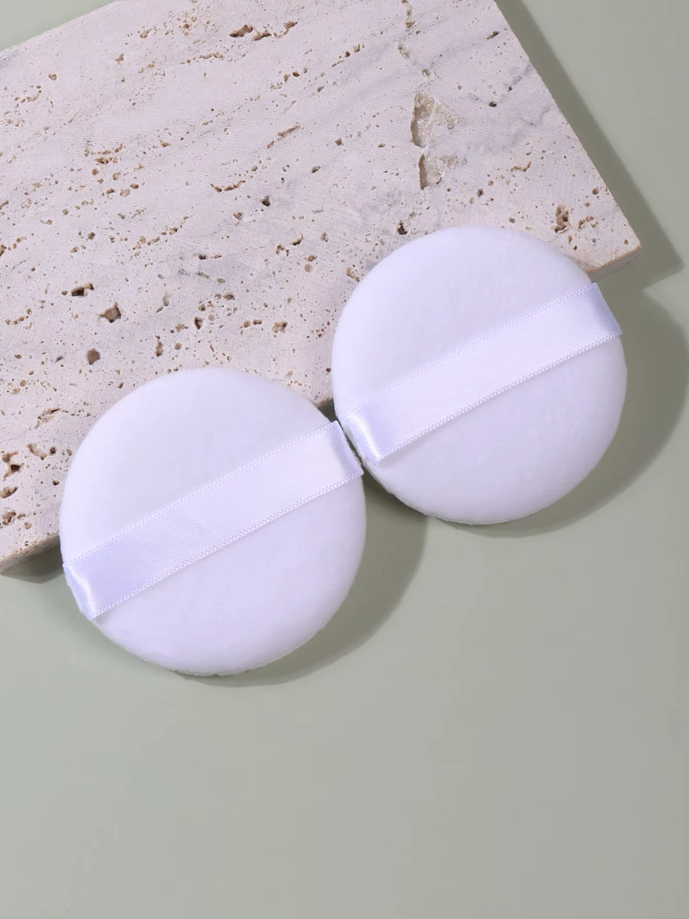 Bouffée de poudre ronde blanche de haute qualité, Portable et pratique, pour Base et fixation du maq