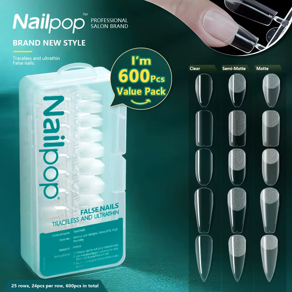 Nailpop-Faux ongles à couverture complète, capsules en acrylique, matériel professionnel, imbiber le