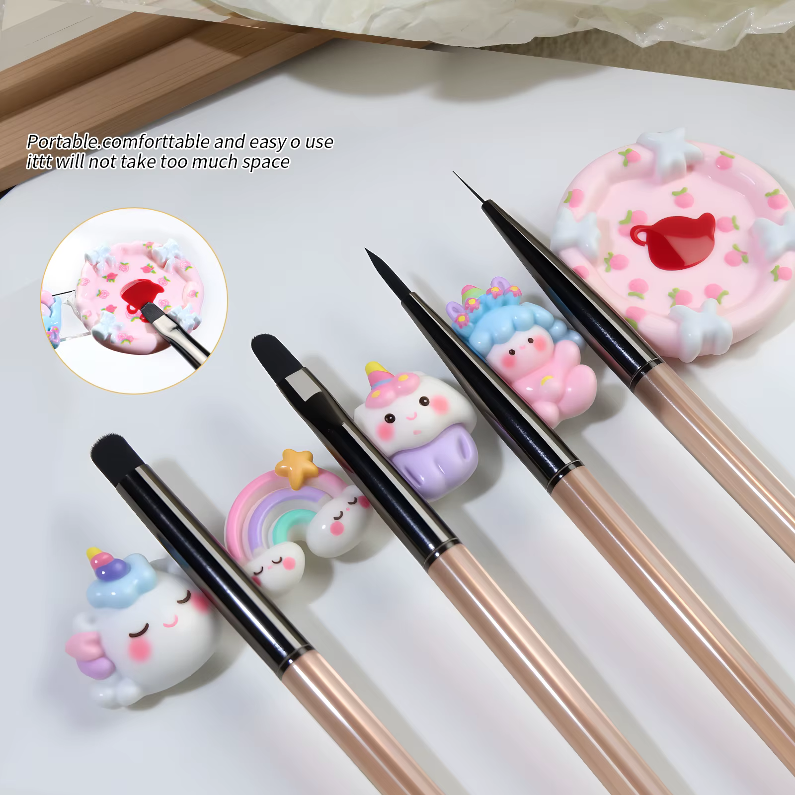 Ensemble de porte-stylos pour nail art, palette de couleurs macaron mignonnes, organisateur d'outils