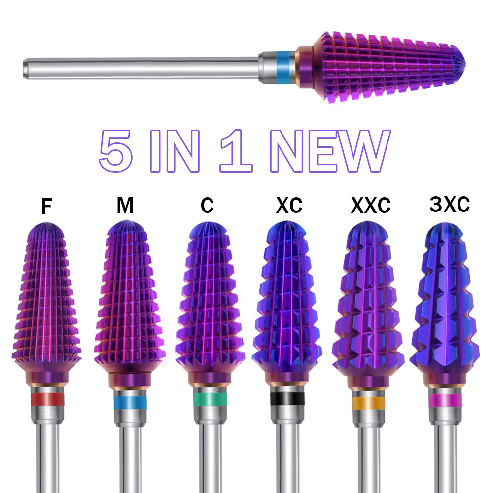 Forets à ongles en carbure violet Tornado 3/32, fraises pour manucure, enlever le Gel, accessoires d