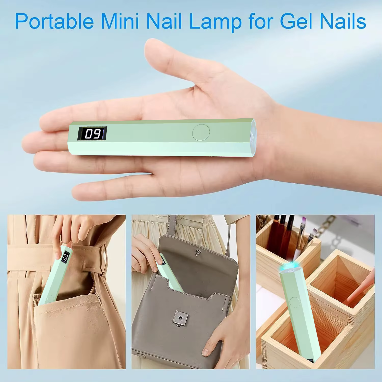 YIKOOLIN lumière UV LED portative pour ongles USB Mini sèche-ongles lumière pour le durcissement de
