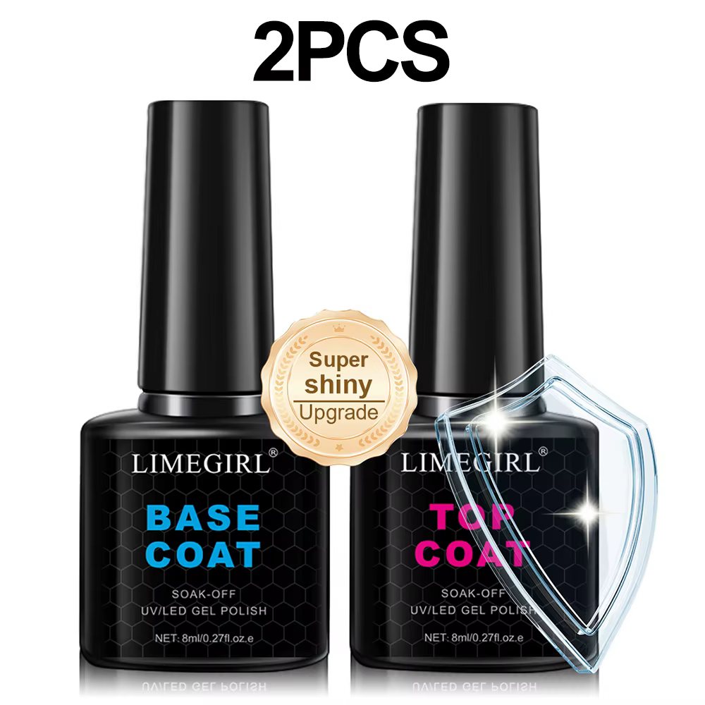 LIMEGIRL Kit de vernis à ongles Gel UV Soak Gel Base Coat Outil de polissage avec lumière LED et per