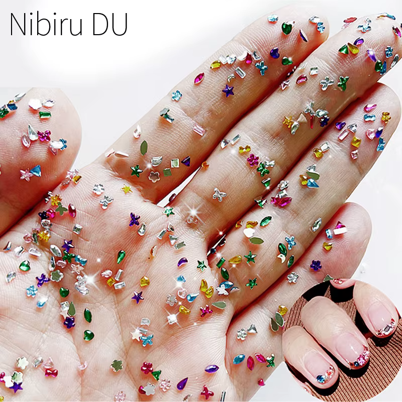 Strass pour ongles de forme mixte, Mini pierres de cristal à dos plat, accessoires 3D pour Nail Art,