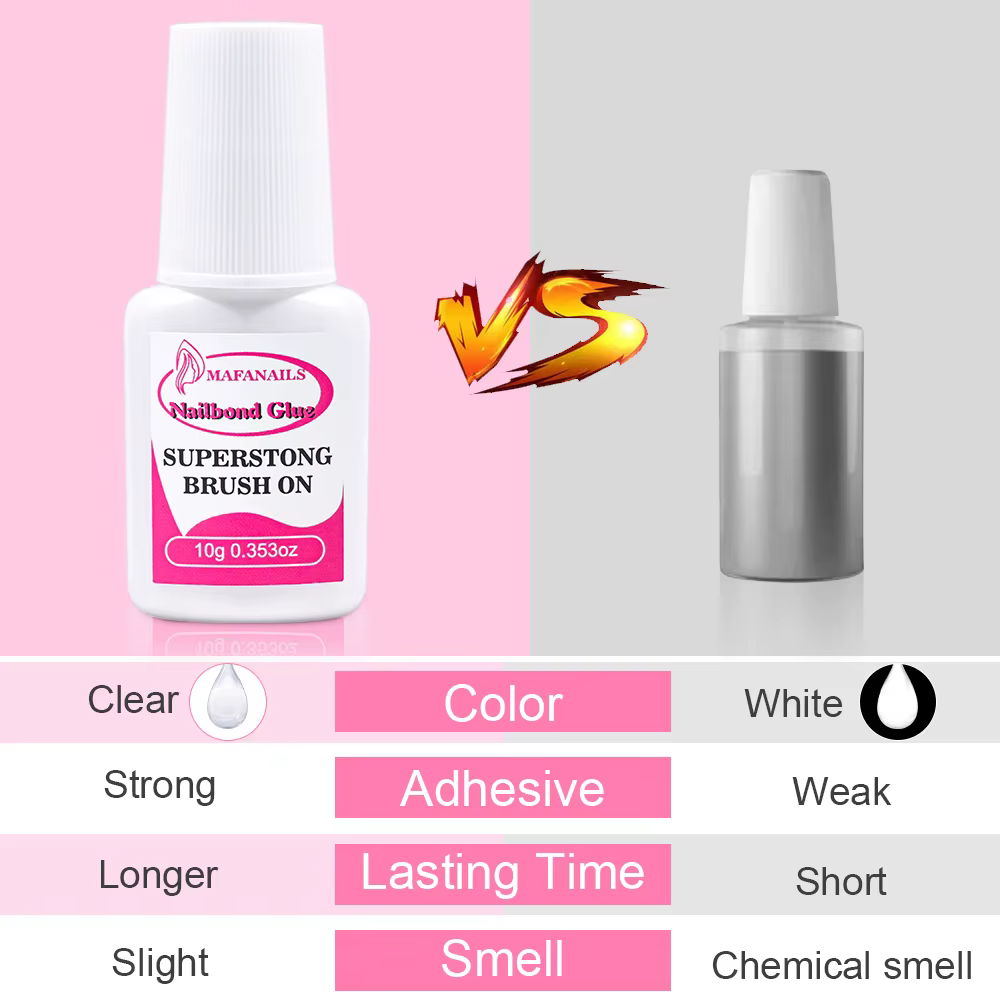 Colle à ongles pour pointes d'ongles, 10g, presse la plus forte (2/3/7/8/10ml), brosse à ongles sur 