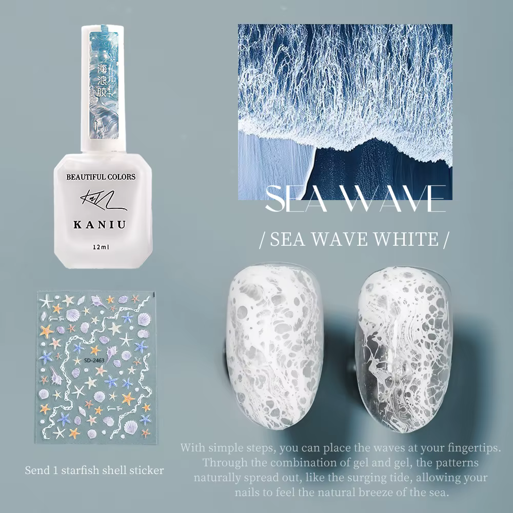Kaniu 12ml bulle océan vague colle blanc Gel vernis à ongles été ongles Poke vernis UV LED tremper G