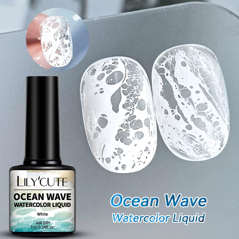 Vernis à ongles en gel LILYCUTE 7 ml, vague océanique, blanc, aquarelle, dentelle, dégradé, vernis à