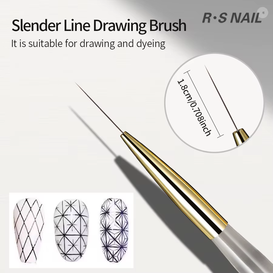 RSNACanon-Pinceaux à Ongles pour Nail Art, Stylo de Peinture à Rayures Françaises, Long Dessin Mince
