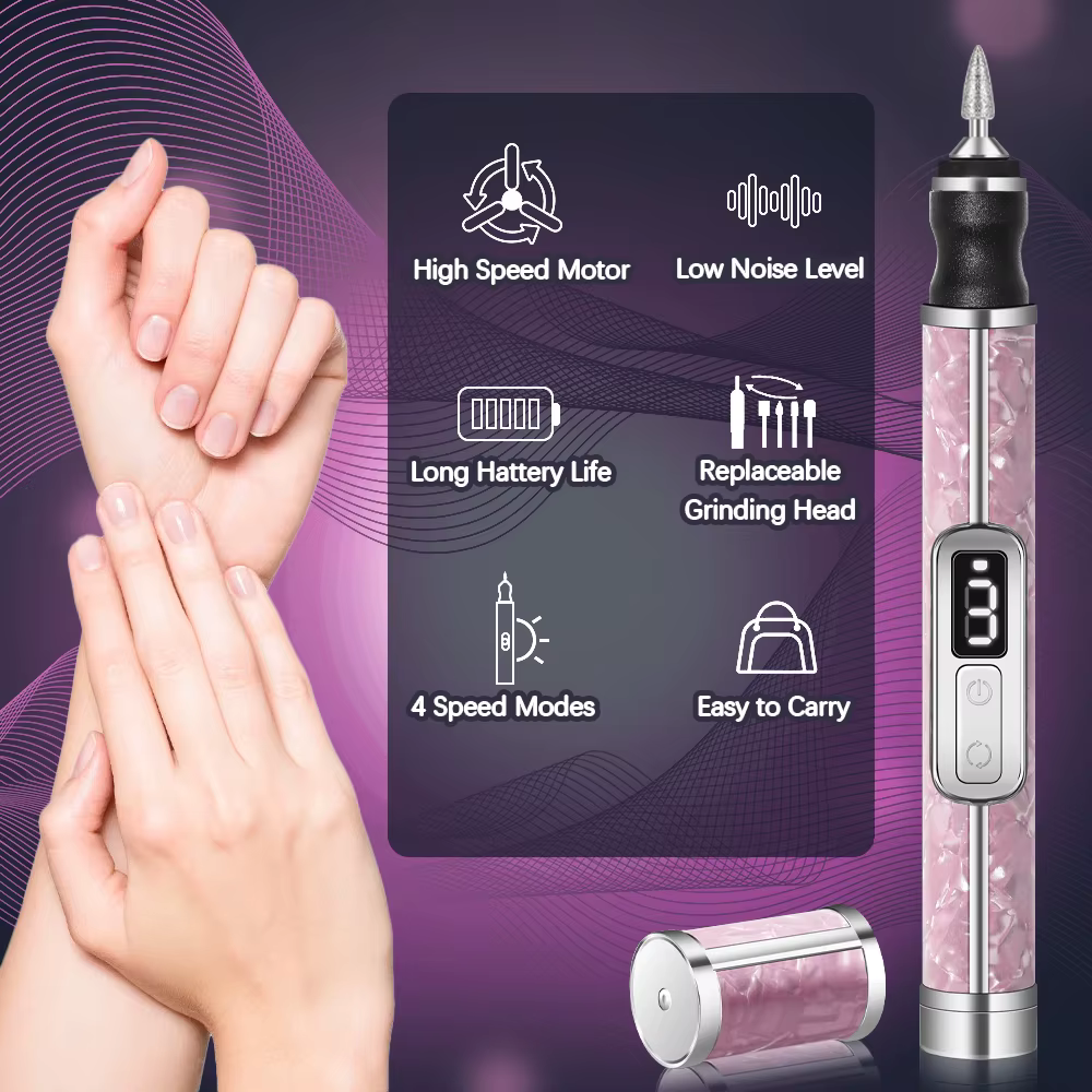 YIKOOLIN ensemble de perceuse à ongles électrique Portable 4 vitesses Kit de manucure et pédicure pr