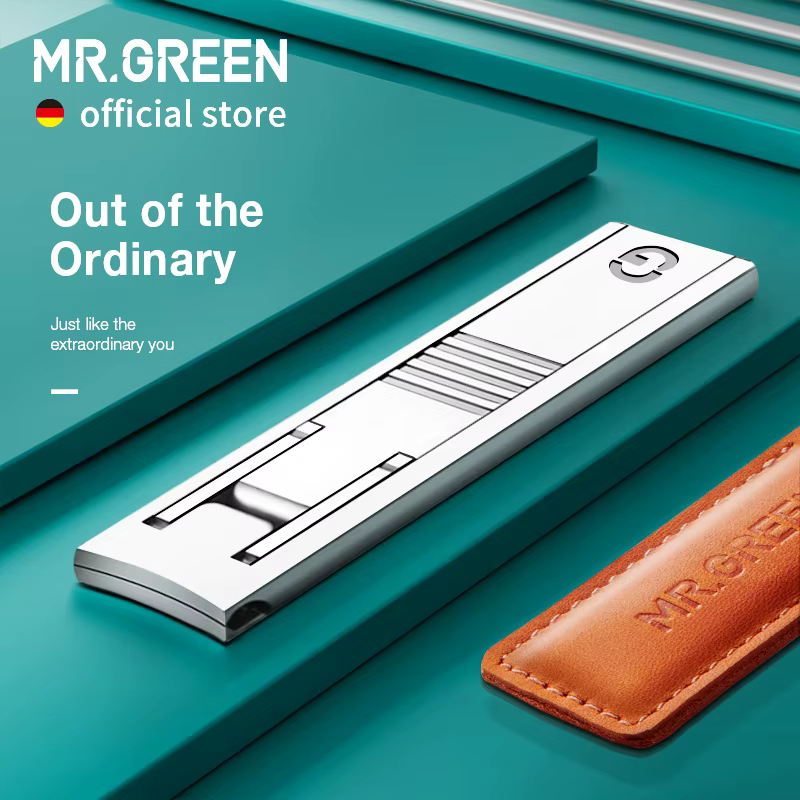MR.GREEN-Coupe-Ongles Ultra Mince avec Juste en Cuir de Vache, Technologie de Fabrication de Précisi