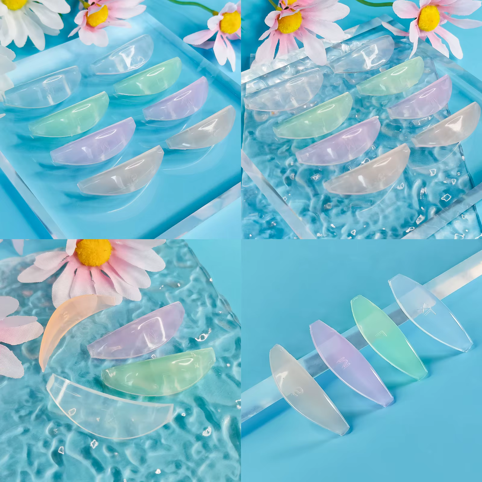 Lomansa 4 paires L Curl Silicone cils Perm Pad levage cils tiges bouclier cils recourbe accessoires