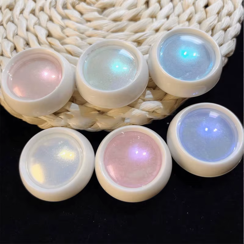 6 pots de poudre à ongles effet miroir sirène, pigment brillant Macaron Aurora, paillettes pour ongl