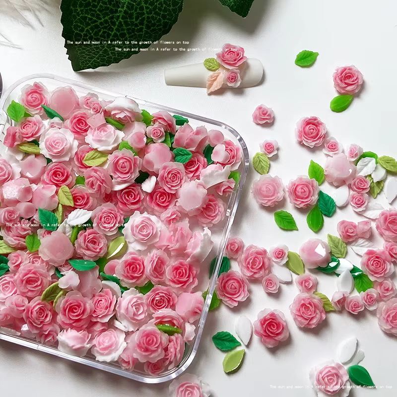 Breloques 3D Rose pour Nail Art, 50 pièces/20 pièces, résine camélia japonaise Kawaii, décorations e