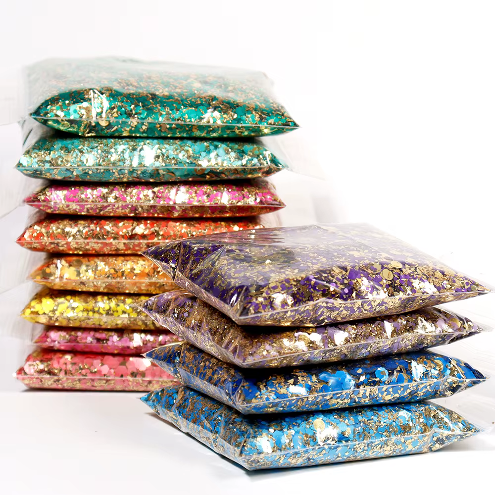 50 g/sac holographique gros paillettes princesse série or cosmétique artisanat paillettes pour résin