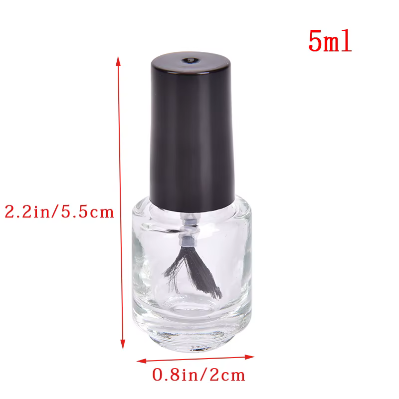 1 pièces 5/10/15ml bouteille de vernis à ongles en verre vide avec brosse bouteille en verre d'huile