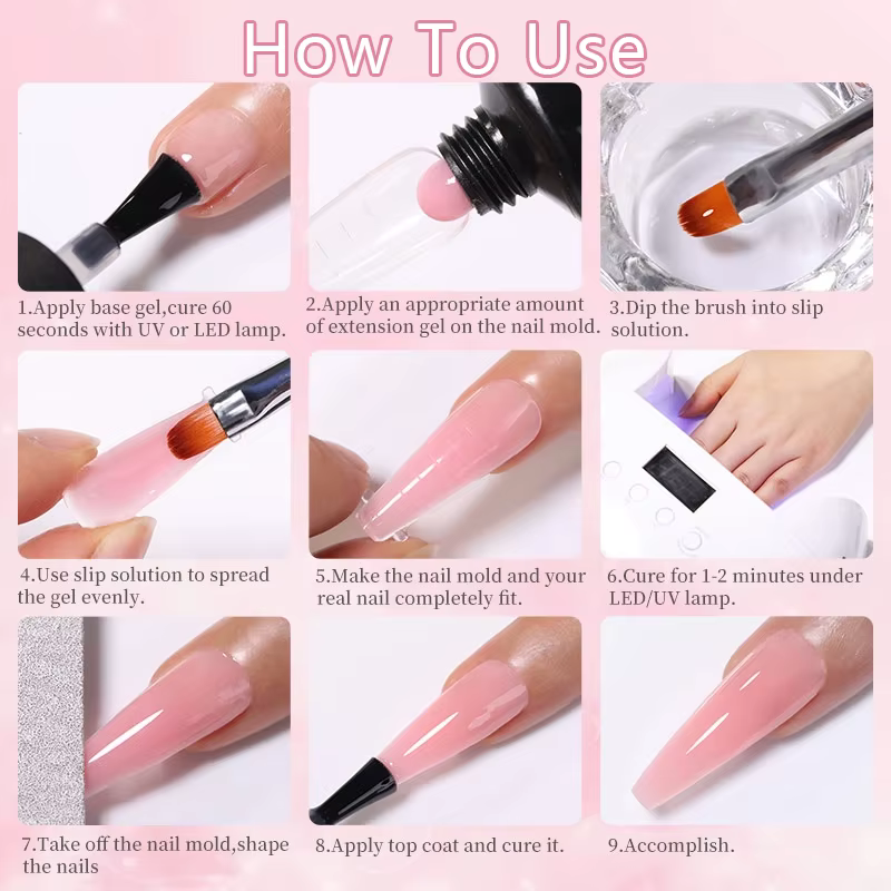 LILYCUTE 15ML Extension rapide Gel vernis à ongles nu lait blanc couleur doigt prolonger acrylique c