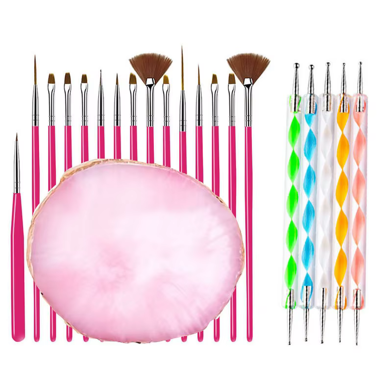 Ensemble de pinceaux professionnels pour Nail Art, 21 pièces, pointe de conception, lignes de Gel UV