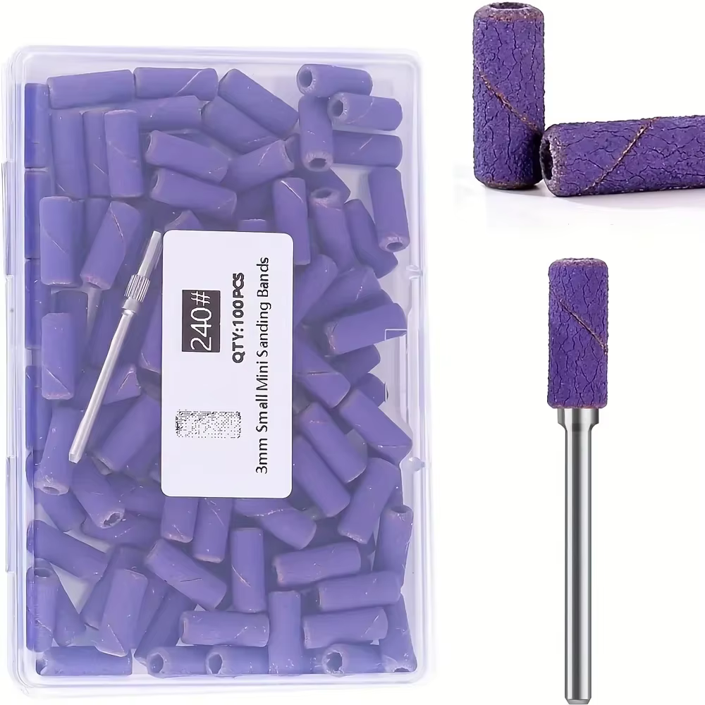 Bandes de ponçage professionnelles pour perceuse à ongles, 100 pièces, forets à ongles non parfumés 