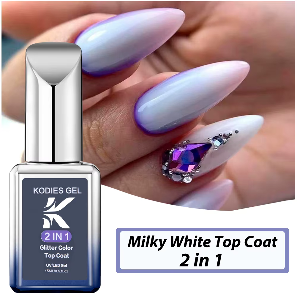 KODIES GEL-Verhéritage à Ongles Gel UV Blanc Laiteux, Finition Gelée Translucide, Non Collant, Brcor