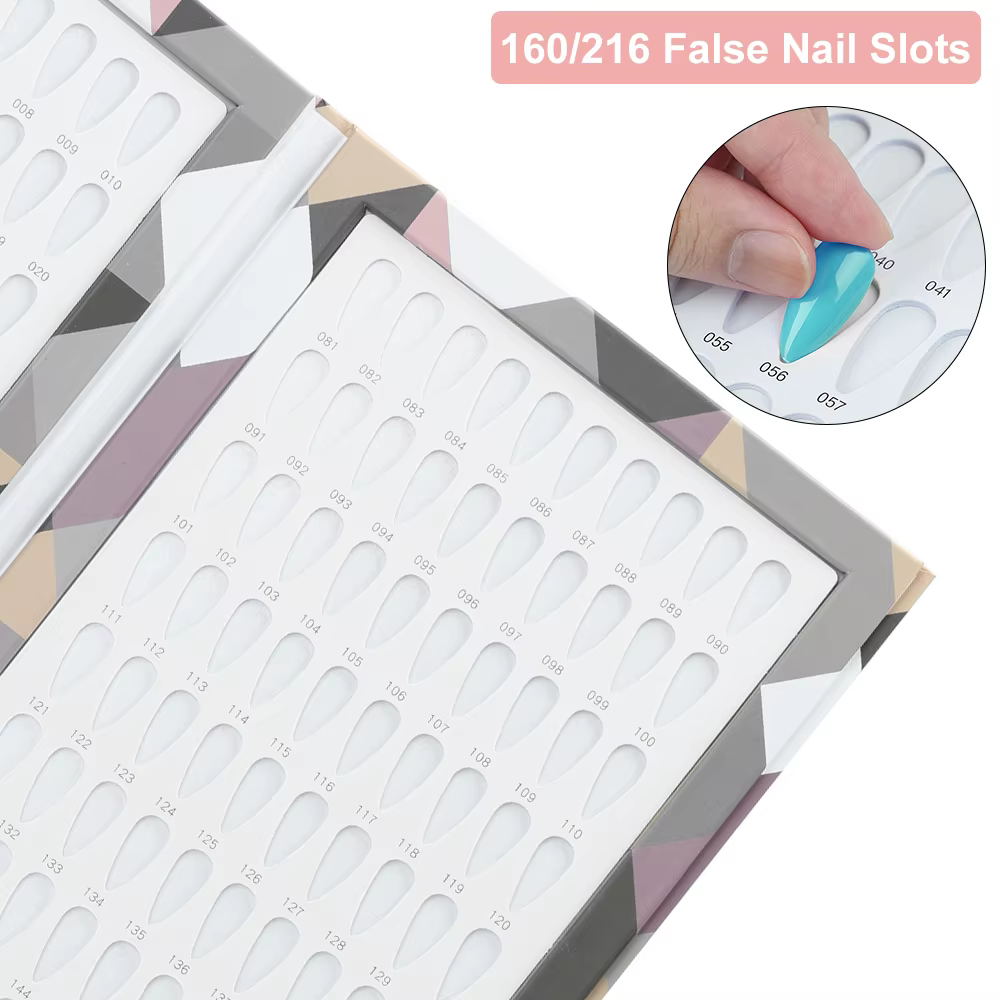 Livre d'exposition de faux ongles, 160/180/216 couleurs, livre de rangement de vernis à ongles, livr