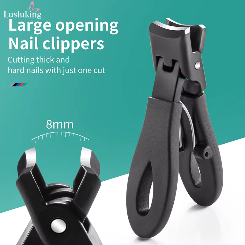 Coupe-ongles à grande mâchoire en acier inoxydable, outils de manucure, coupe-ongle, coupe-ongle, op