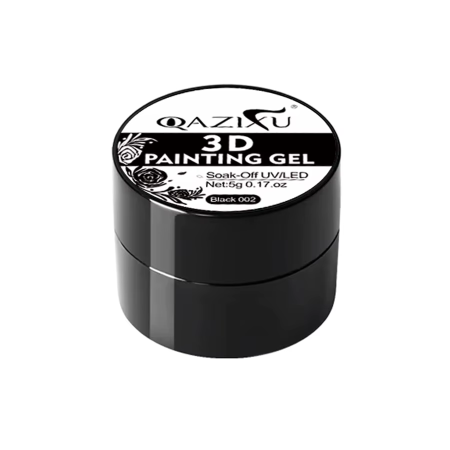 QAZIXU 1/2 pièces 3D peinture Gel noir blanc Gel vernis à ongles Semi Permanent solide moulage Gel p