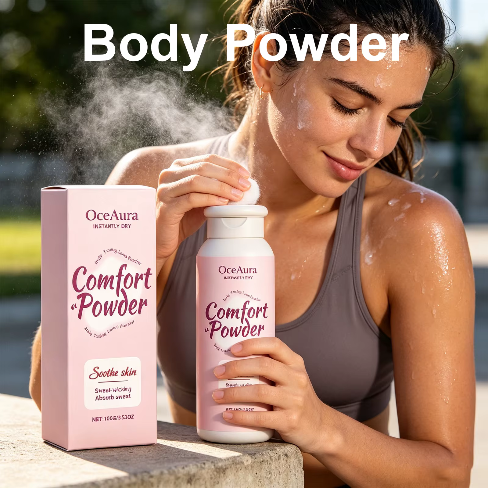 Poudre Confort Instantanée Séchage Rapide Poudre Corporelle Apaisante Anti-Transpiration Absorbe la 