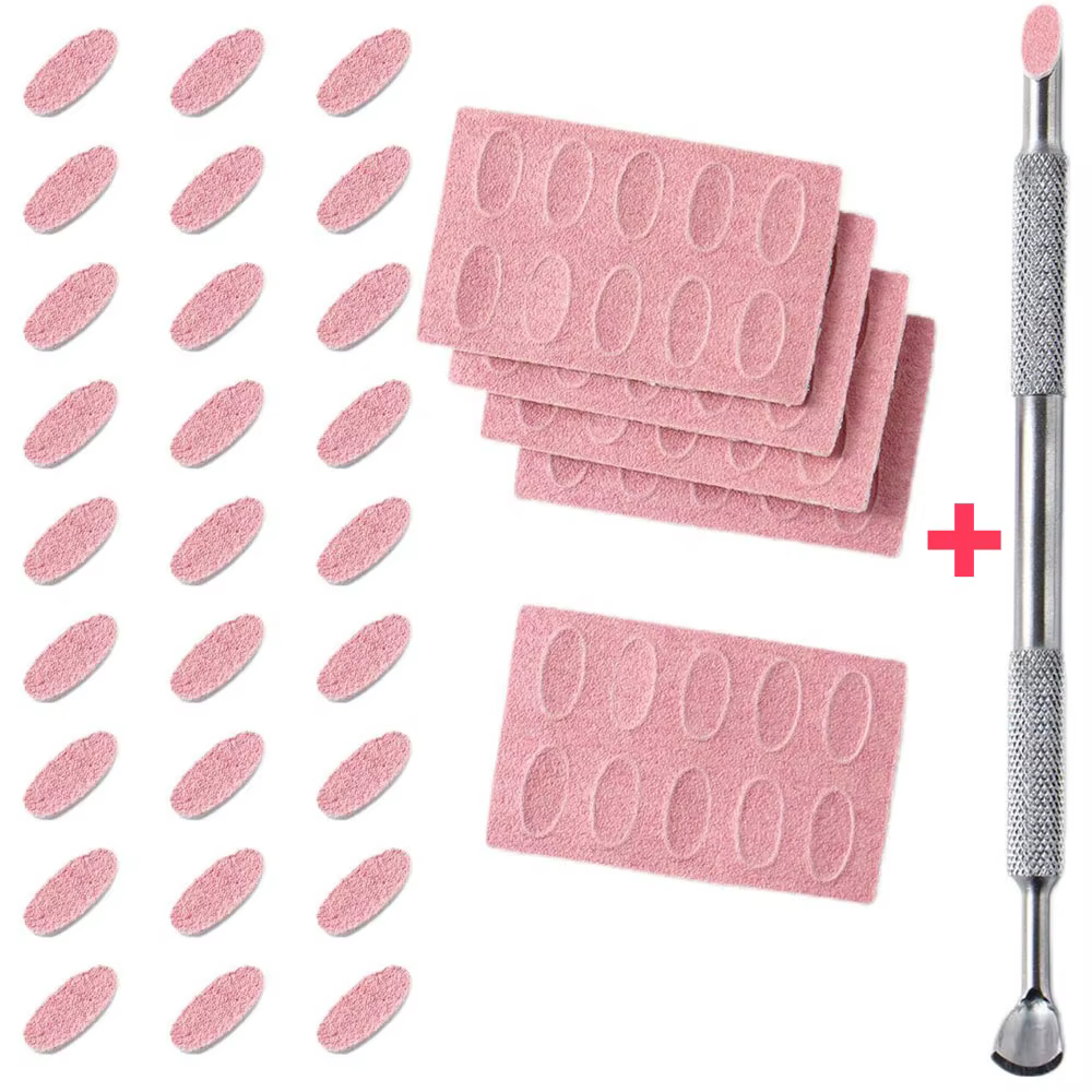 50 pièces 180 grain ponçage tranche + 1Pc ongles cuticule poussoir ensemble auto-adhésif pré polissa