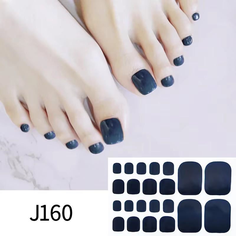 Autocollants Solides pour Ongles de Pieds, Couverture Complète, Feuille Adhésive Imperméable, à la M