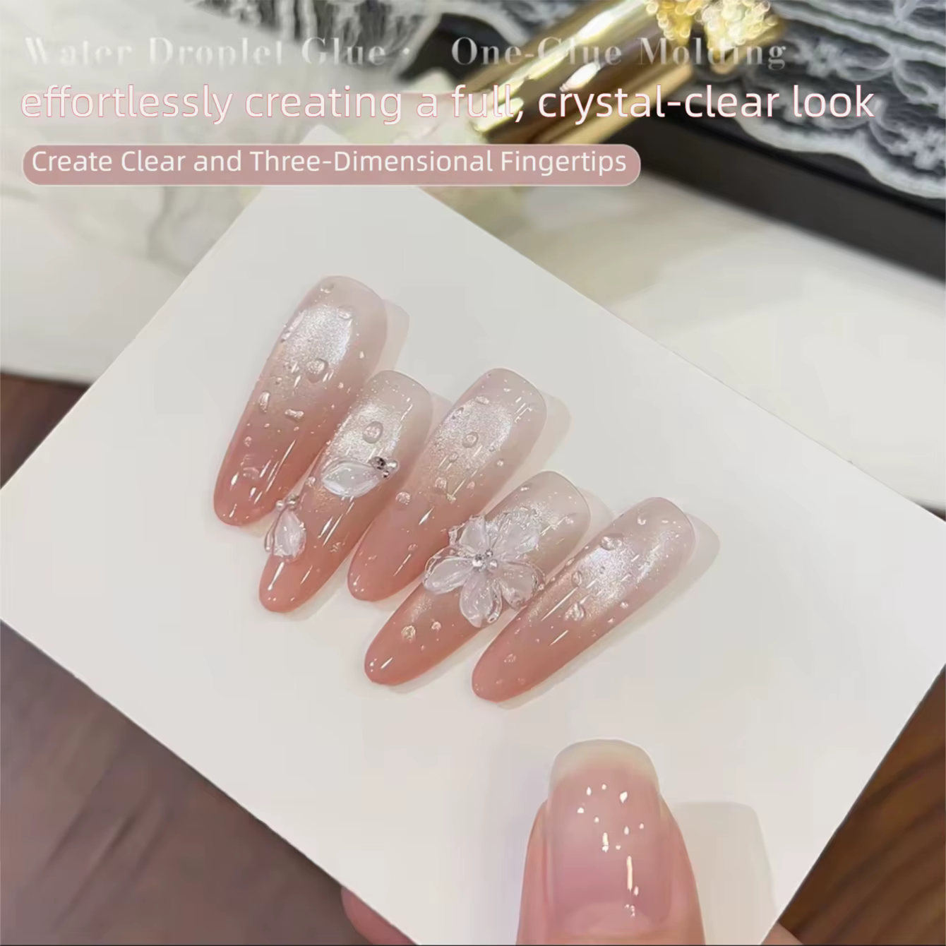 MIANEL 2026 Nouvelle Collection Été 10ML Gel de Finition Effet Goutte d'Eau, Vernis à Ongles Gel Tra