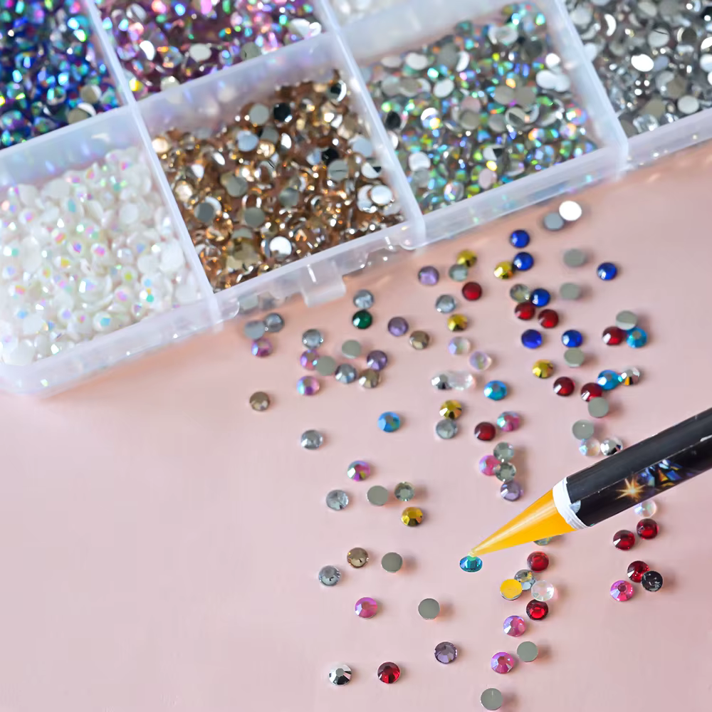 3500 pièces SS10 résine ronde Flatback paillettes strass coloré 3D décor d'ongle bricolage artisanat