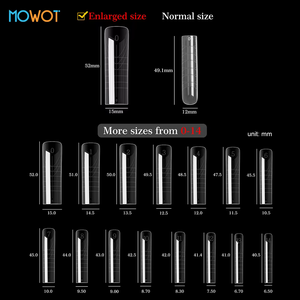 MOWOT nouveau carré double forme d'ongle Extension faux ongles conseils construction rapide Gel moul