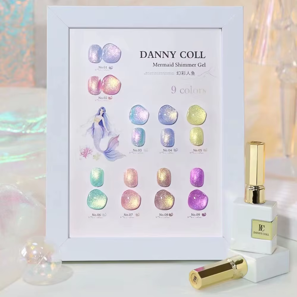 Verhéritage à Ongles Gel UV LED, 9 Pièces, Semi-Continu, Hybride, à Paillettes, pour Design Artistiq