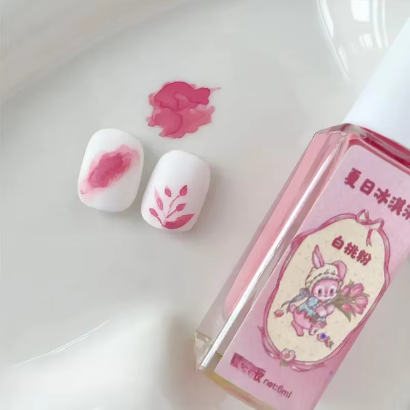 Solution de teinture pour ongles, 6ml, 6 couleurs, crème glacée d'été, motif créatif des ongles, Sol