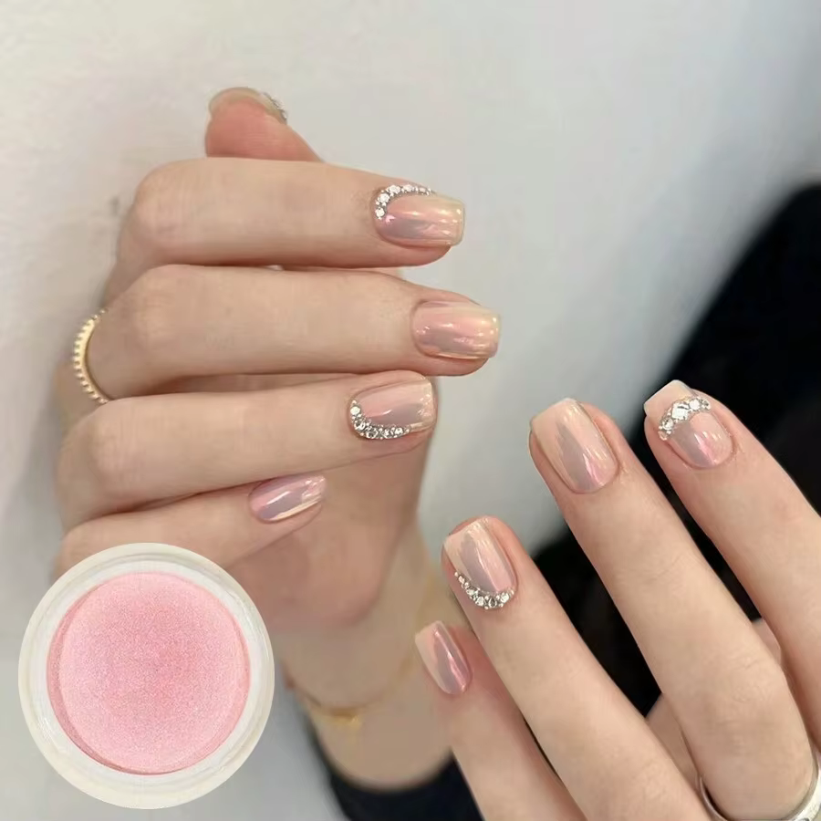 Poudre à ongles miroir magique, 1 pièce, poudre de perle, dégradé holographique Aurora, création d'a
