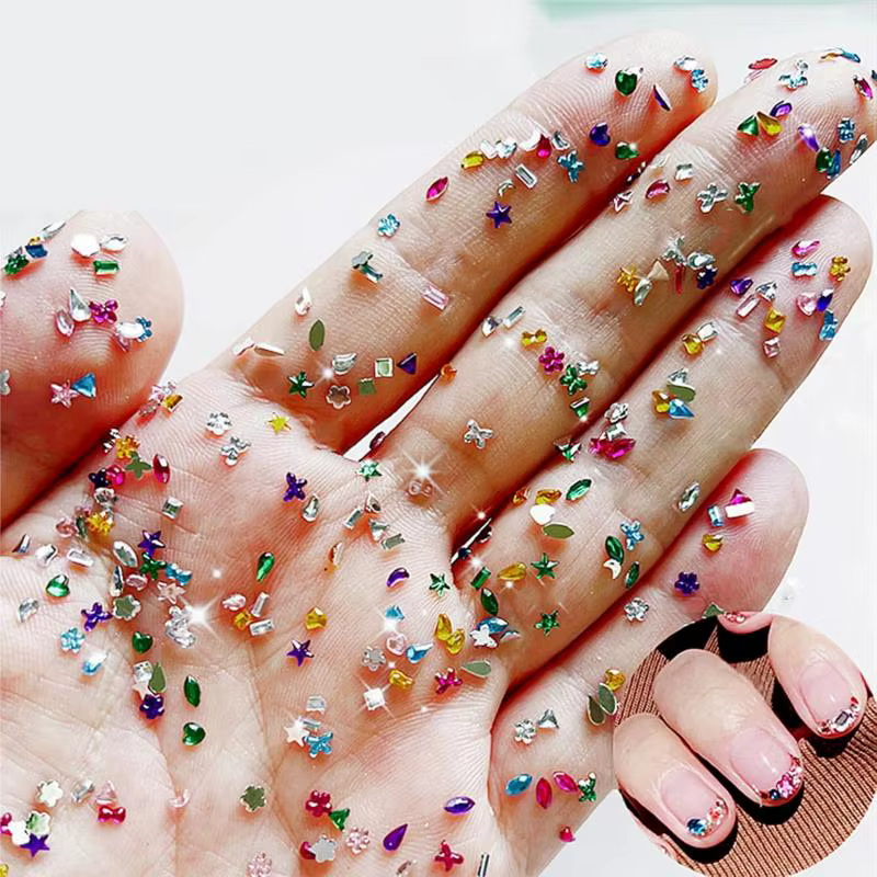 Mini strass colorés pour ongles, breloques pour Nail Art, étoile 3D, diamants, cristal, dos plat, ge