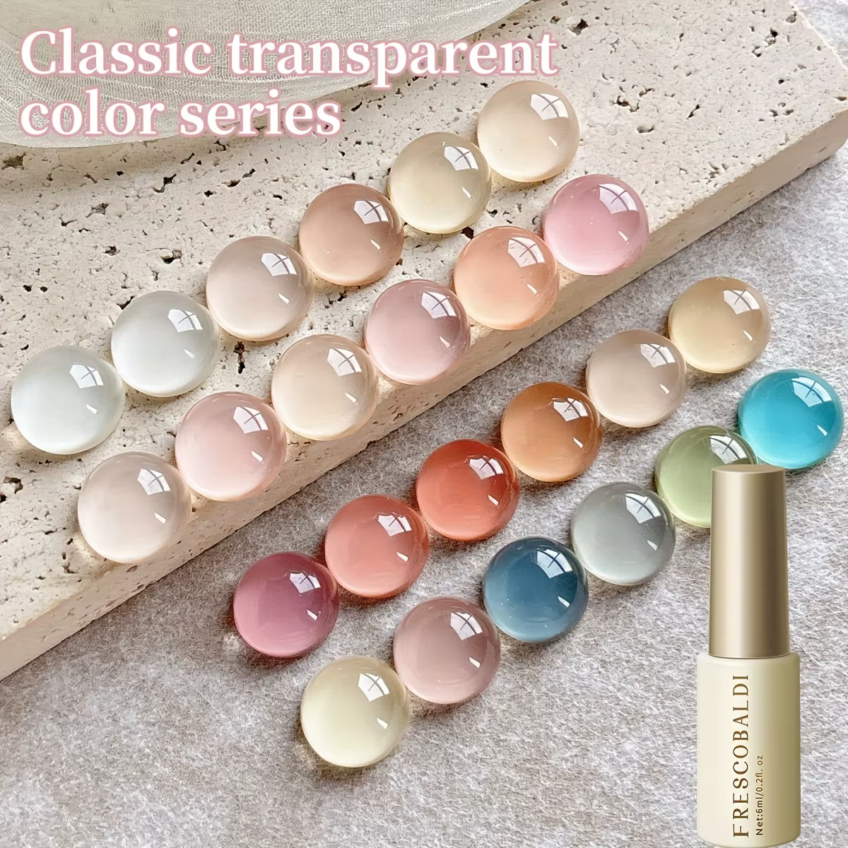 24 pièces série translucide 24 couleurs --- nouvelle nail art populaire ultra-lumineux glace translu