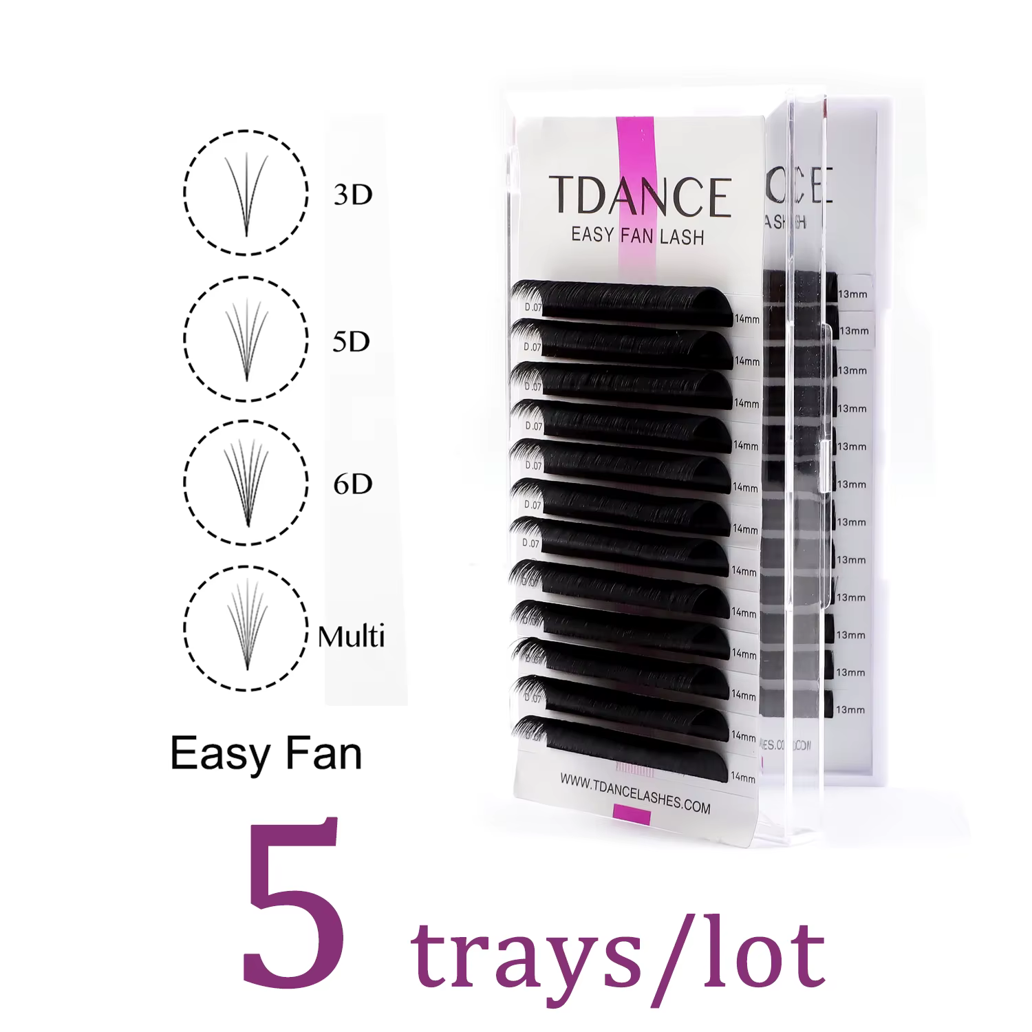 TDANCE 5 plateaux/Lot facile ventilateur Bloom Extension de faux cils floraison automatique rapide a