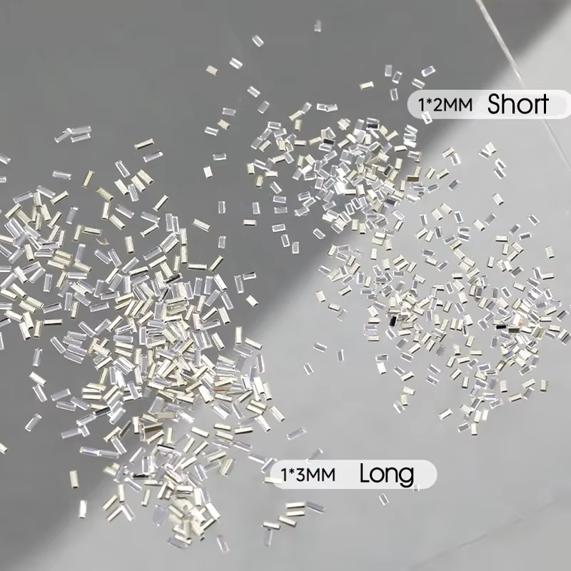 Strass réfléchissants pour ongles, 100/50 pièces, bande fine argentée, bandes de cristal pour Nail A