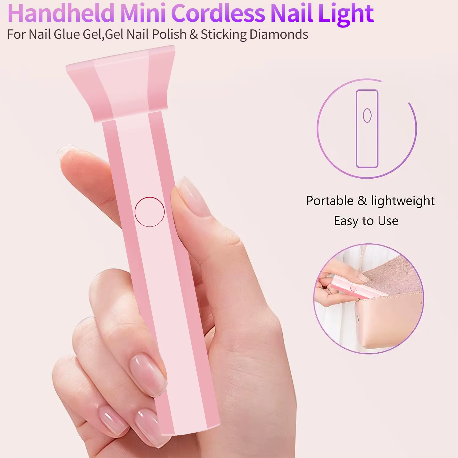YIKOOLIN-Mini lumière UV pour gel, petite lampe à polymériser les ongles, sèche-ongles USB, vernis à