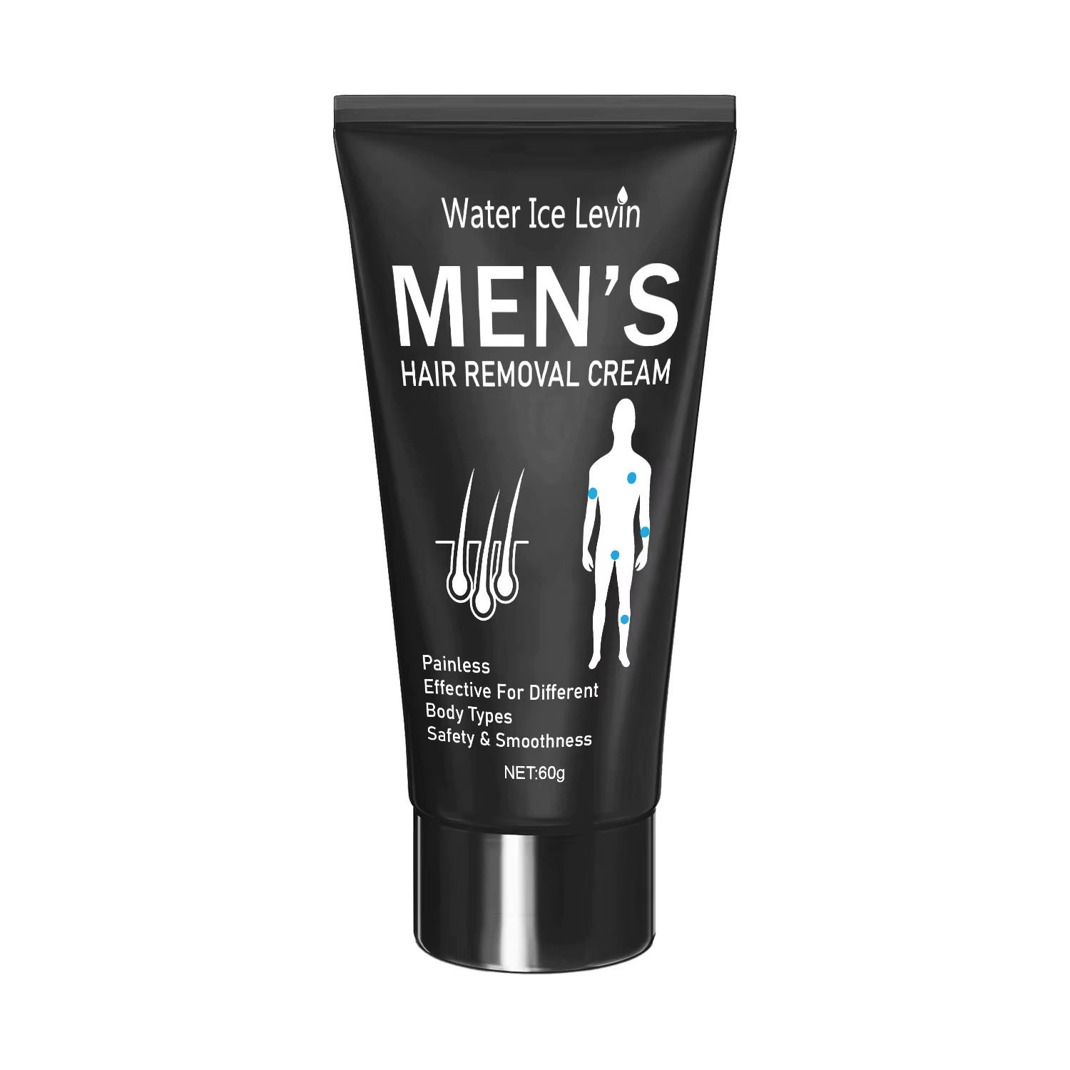 Crème dépilatoire 60g pour hommes et femmes, indolore, rapide et efficace, laisse la peau lisse et r