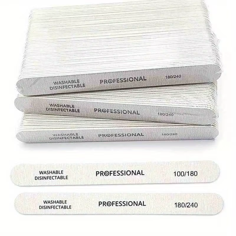 10/25/50 pièces lime à ongles 100/180/240 bloc tampon de ponçage en bois pédicure manucure UV Gel ve
