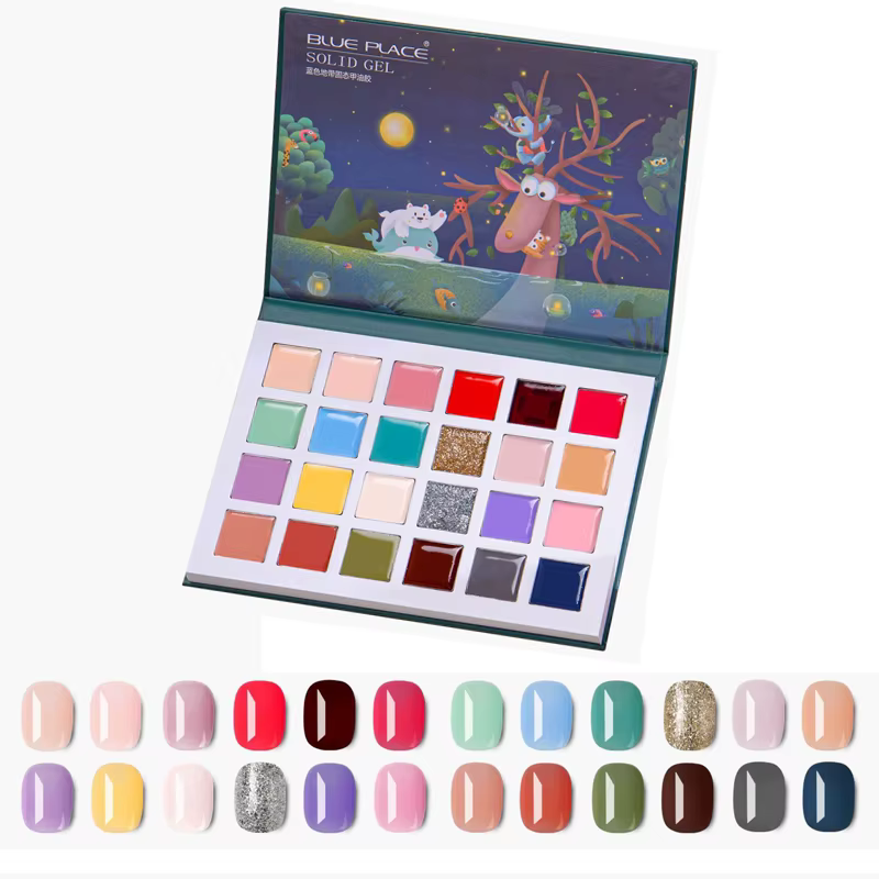 24 couleurs ensemble solide ongles Gel Palette boue peinture printemps été couleur pour Nail Art Des