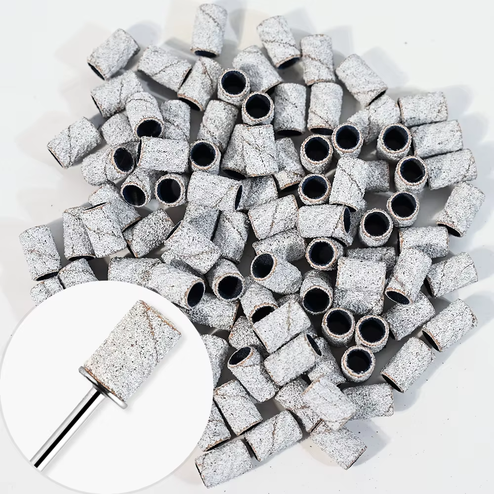 Mini bandes de ponçage zébrées pour ongles, machine électrique, forets à ongles, dissolvant de verni