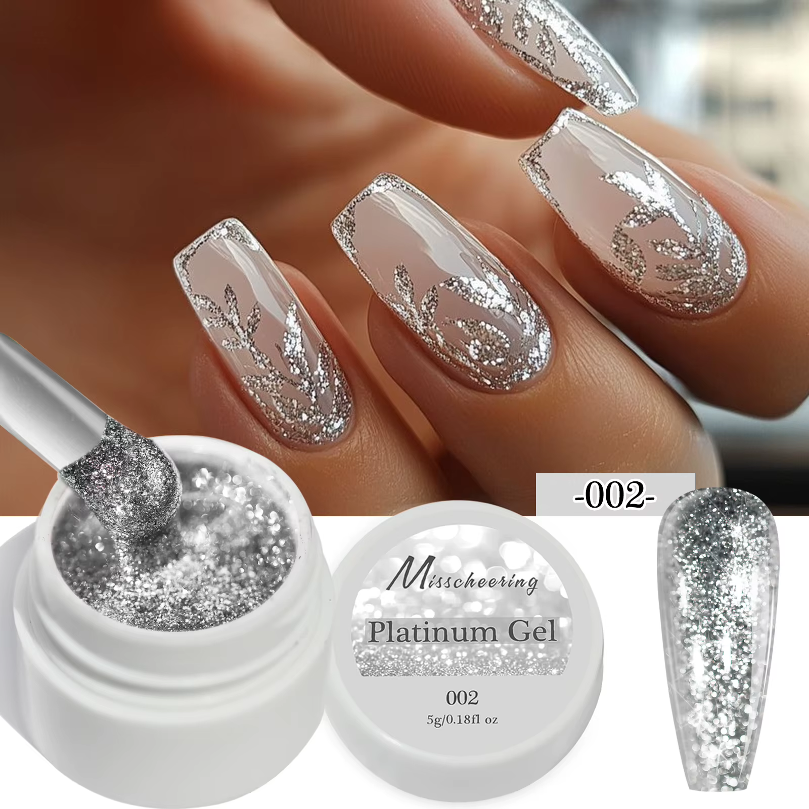 Gel à ongles scintillant or, argent et platine, effet super brillant, longue tenue, gel de peinture 