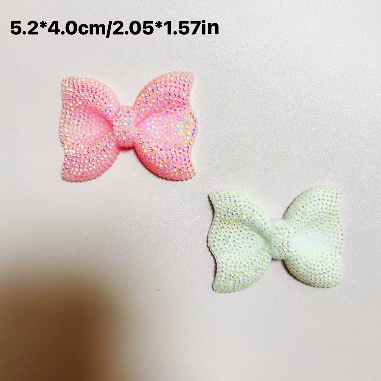 2 pièces de luxe Kawaii Rose blanc rouge grande taille résine AB couleur dos plat arc indésirable co