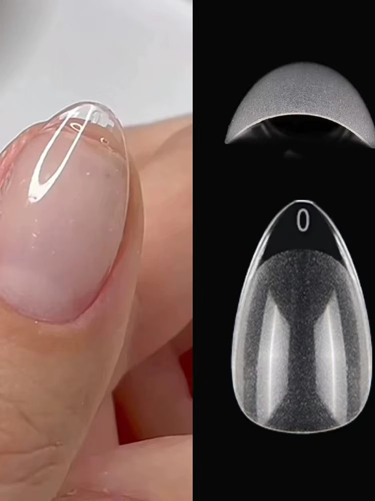 120 pièces XXS Super court amande couverture complète sculpté Gel souple ongles conseils presse sur 