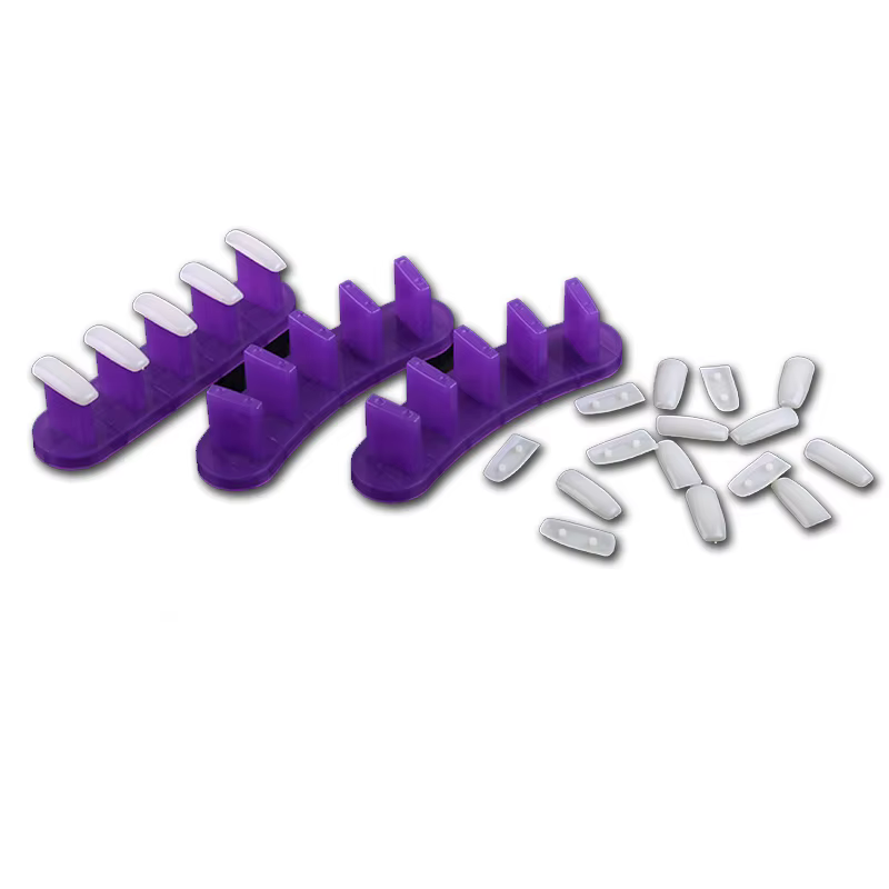 Présentoir à ongles avec embouts de pratique à clipser et base amovible, pour la formation et l'affi