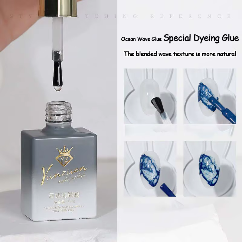 Vague Gel ongles tache rapide spécial Halo colorant Nail Art trou de bulle Gel 7 couleurs pour marbr