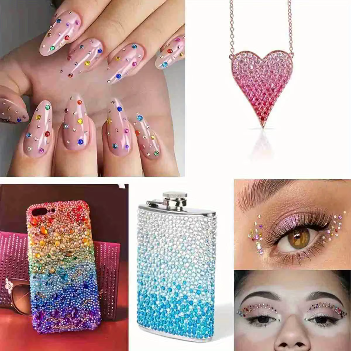 1000/500 pièces 2/3/4mm résine ronde fond plat couleur paillettes strass bricolage 3D Nail Art décor